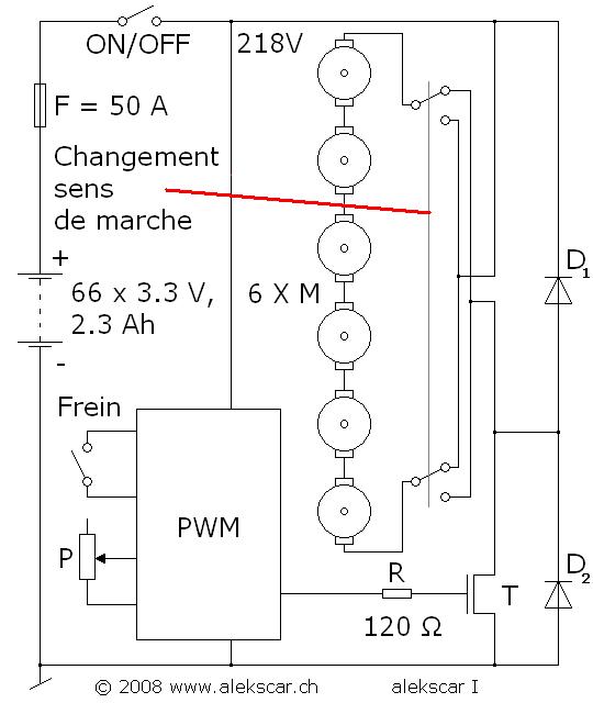 schéma avec 218 volts et six moteueu 24 volts